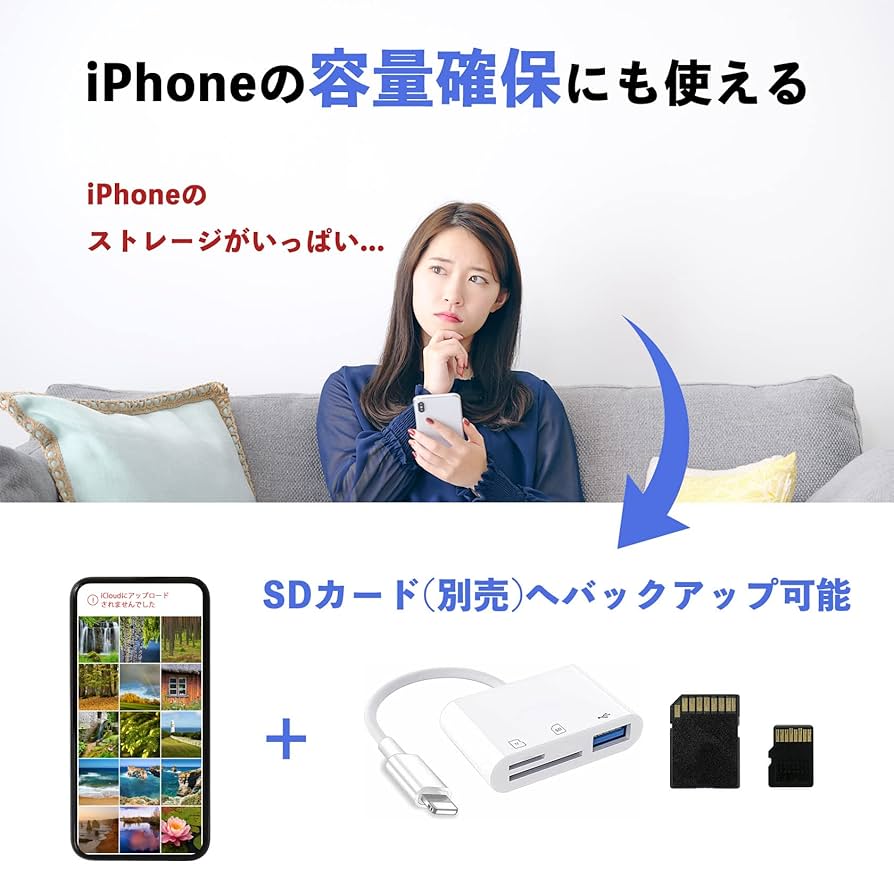 旅行やスナップ撮影に❤️発色華やかなCCD機❤️iPhone、Android写真転送 Amazon.co.jp: 【2023 MFi認証品】iphone sdカードリーダー 2in1